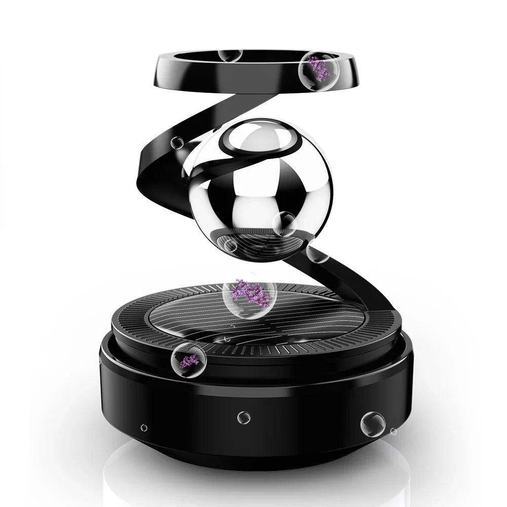 Solar Powered Levitating Car Air Freshener | Automatic 360° Rotation | Luxury Solar Car Perfume