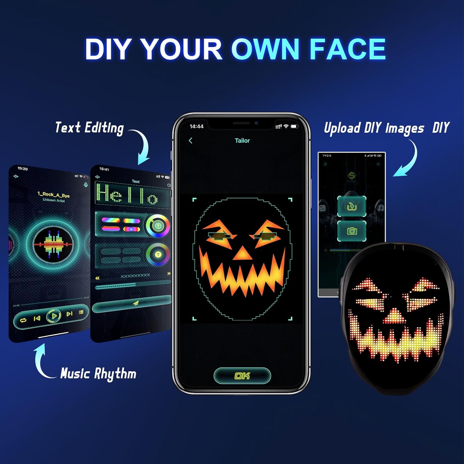 Programmable LED Face Mask