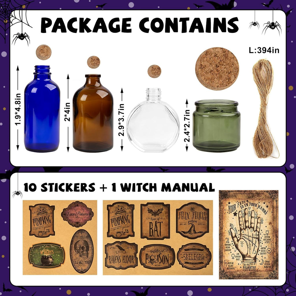 Halloween potion bottles