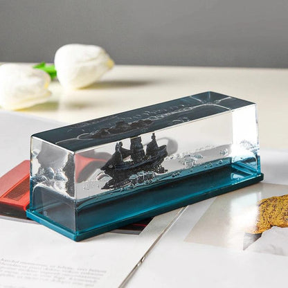 Ship in Fluid Liquid Drift Bottle
