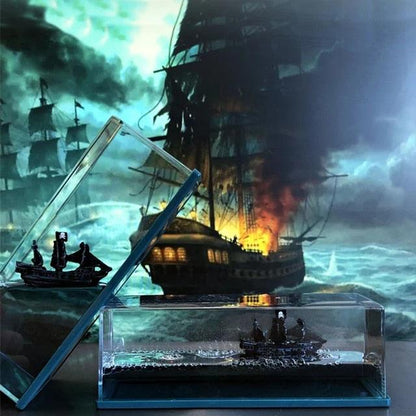Ship in Fluid Liquid Drift Bottle