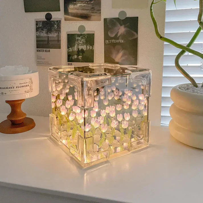 DIY Infinite Tulip Lamp - Perfect Valentine Gift 🌷 | Romantic LED Night Light