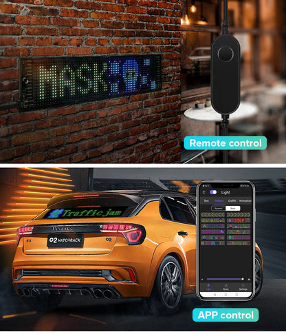 Flexible LED Matrix Panel Light – Bluetooth Programmable Car LED Display & Devil Eye Effect