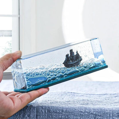 Ship in Fluid Liquid Drift Bottle