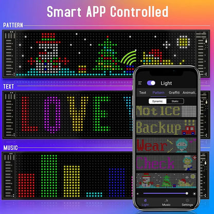 Flexible LED Matrix Panel Light – Bluetooth Programmable Car LED Display & Devil Eye Effect