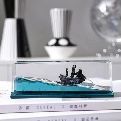 Ship in Fluid Liquid Drift Bottle