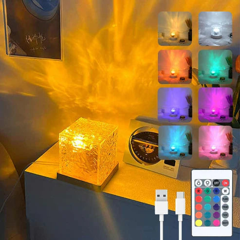 Ocean Wave Lamp | RGB Crystal Light for Relaxation & Home Decor