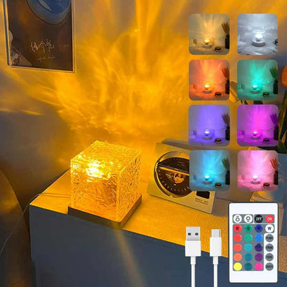 Ocean Wave Lamp | RGB Crystal Light for Relaxation & Home Decor