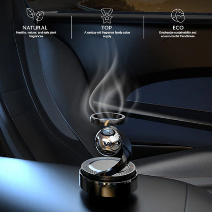 Solar Powered Levitating Car Air Freshener | Automatic 360° Rotation | Luxury Solar Car Perfume