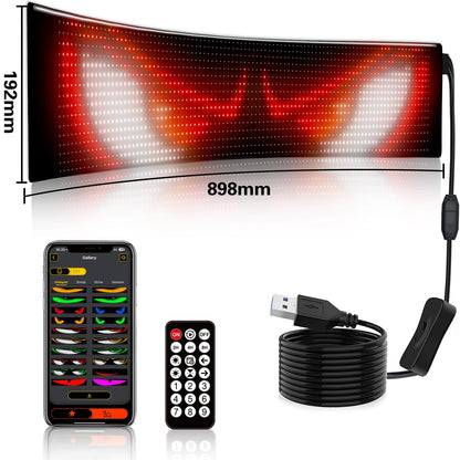 Flexible LED Matrix Panel Light – Bluetooth Programmable Car LED Display & Devil Eye Effect