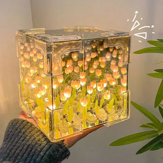DIY Infinite Tulip Lamp - Perfect Valentine Gift 🌷 | Romantic LED Night Light