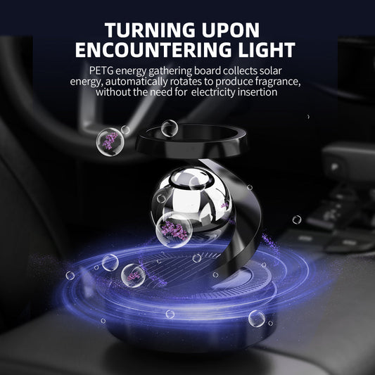 Solar Powered Levitating Car Air Freshener | Automatic 360° Rotation | Luxury Solar Car Perfume