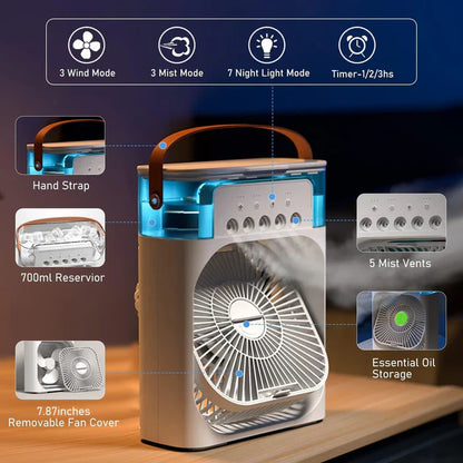 Portable AC Cooling Fan ❄️ | 5-in-1 Mini Air Conditioner & Humidifier