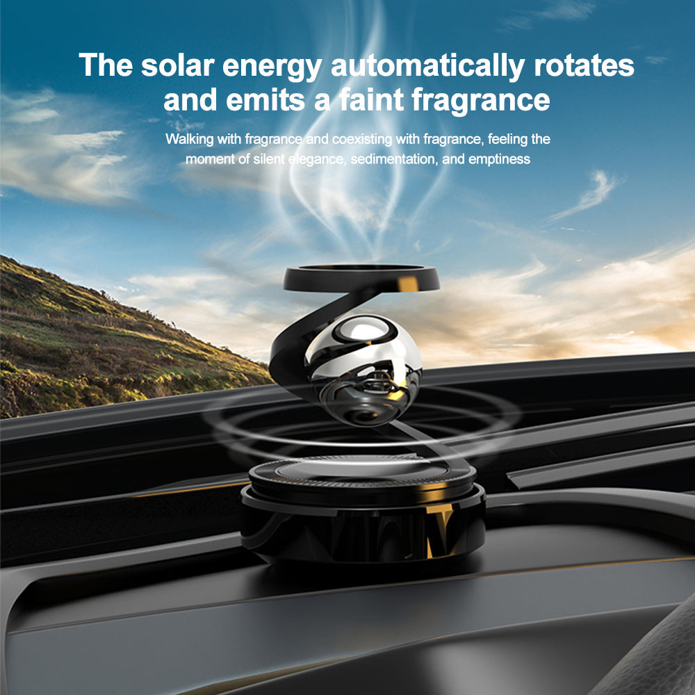 Solar Powered Levitating Car Air Freshener | Automatic 360° Rotation | Luxury Solar Car Perfume