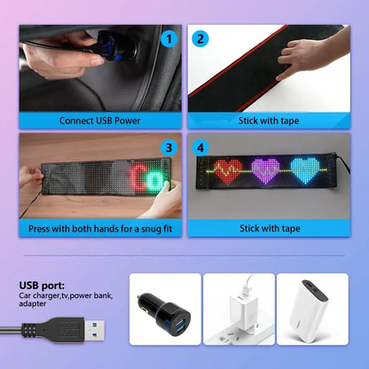 Flexible LED Matrix Panel Light – Bluetooth Programmable Car LED Display & Devil Eye Effect