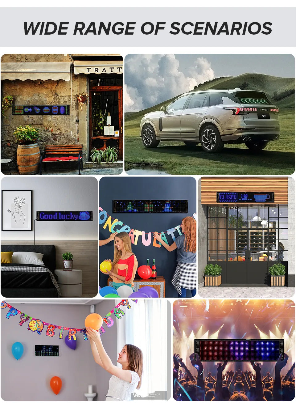 Flexible LED Matrix Panel Light – Bluetooth Programmable Car LED Display & Devil Eye Effect